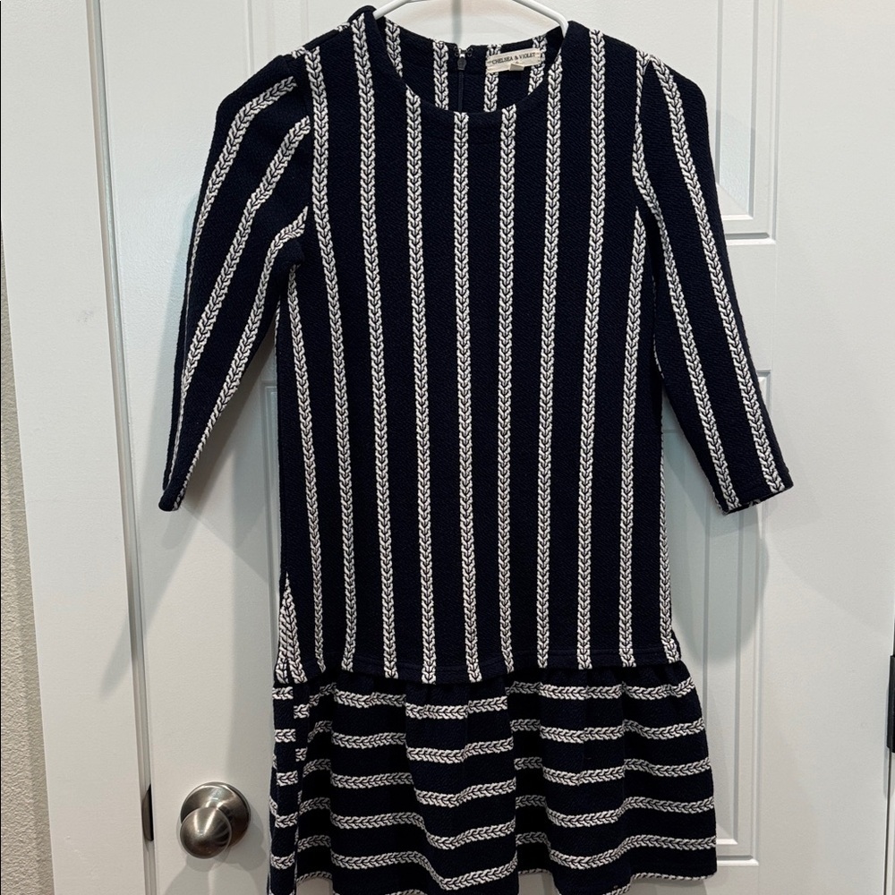 Chelsea & Violet Navy and White Striped Knit Top